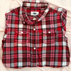 Girls Red Plaid Country Western Top